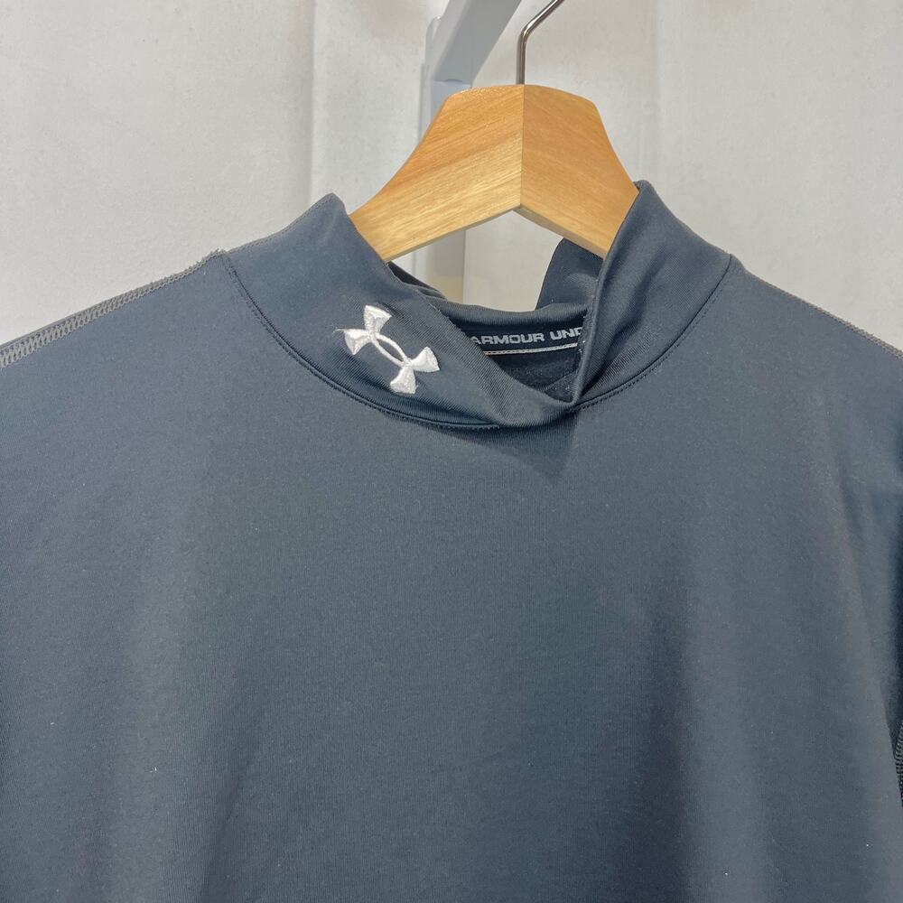 UNDER ARMOUR Mens ColdGear Fitted Mock Long Sleeve Top Black Size L - Picture 4 of 9